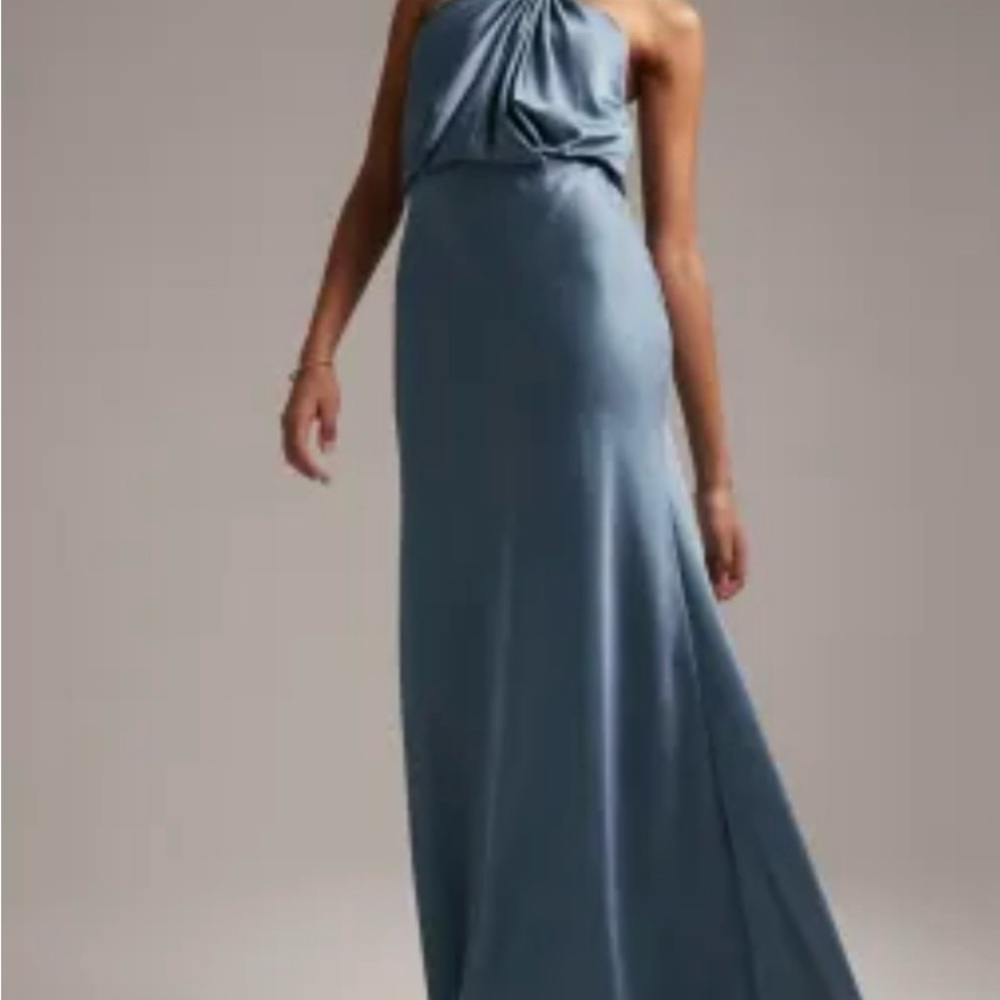 ASOS Bridesmaid Blue Halter Maxi Dress